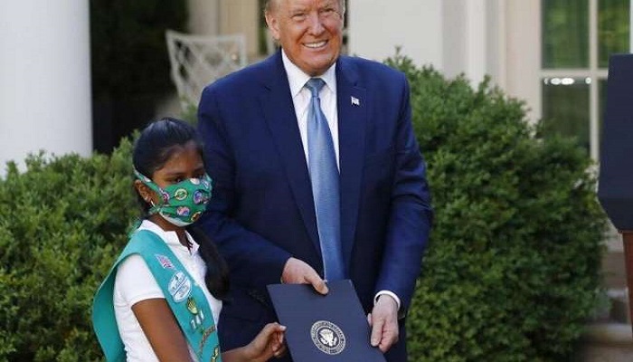 Photo of 10 ਸਾਲ ਦੀ ਭਾਰਤੀ – ਅਮਰੀਕੀ ਬੱਚੀ ਨੂੰ ਰਾਸ਼ਟਰਪਤੀ ਡੋਨਾਲਡ ਟਰੰਪ ਨੇ ਕੀਤਾ ਸਨਮਾਨਿਤ