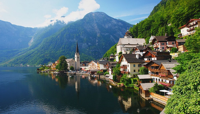 village Hallstatt Alps Austria