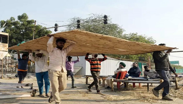 singhu border tents dismantled as farmers going back home after year long protest