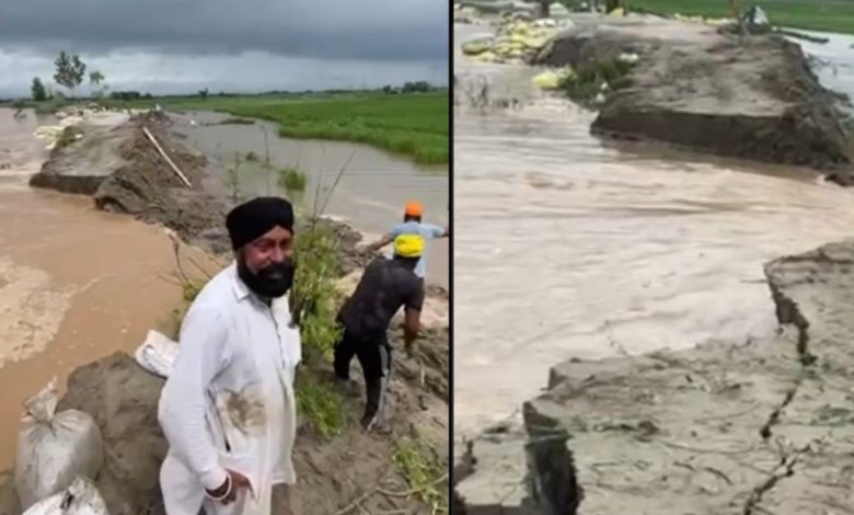 ਸੁਲਤਾਨਪੁਰ ਲੋਧੀ: ਆਹਲੀ ਕਲਾਂ ਐਡਵਾਂਸ ਬੰਨ੍ਹ ਟੁੱਟਿਆ 1 dg 3