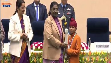 Photo of ਆਪ੍ਰੇਸ਼ਨ ਸੰਧੂਰ ਦੇ ਛੋਟੇ ਨਾਇਕ ਸ਼ਰਵਨ ਨੂੰ ਰਾਸ਼ਟਰਪਤੀ ਵਲੋਂ ਮਿਲਿਆ ਪੁਰਸਕਾਰ