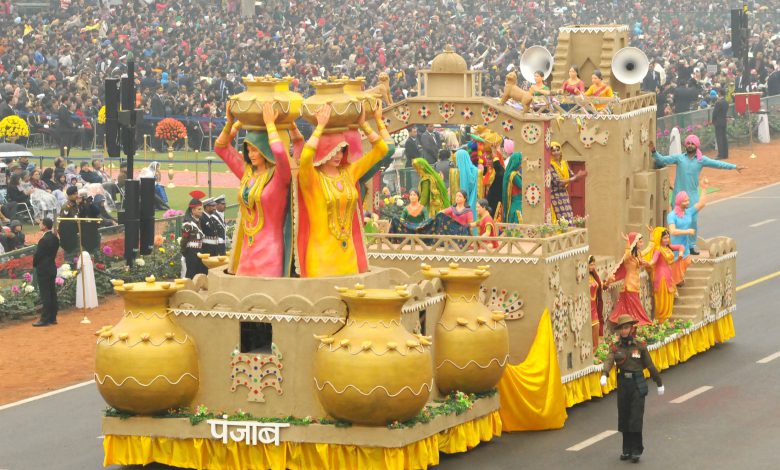 The tableau of Punjab passes through the Rajpath on the occasion of the 68th Republic Day Parade 2017 in New Delhi on January 26 2017