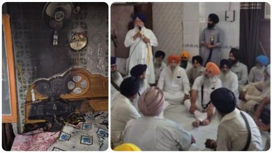 Photo of ਗੁਰਦੁਆਰਾ ਸਾਹਿਬ ਦੇ ਸੱਚਖੰਡ ਅੰਦਰ ਸ਼ਾਰਟ ਸਰਕਟ ਕਾਰਨ ਲੱਗੀ ਭਿਆਨਕ ਅੱਗ: ਸ੍ਰੀ ਗੁਰੂ ਗ੍ਰੰਥ ਸਾਹਿਬ ਜੀ ਦਾ ਇੱਕ ਸਰੂਪ ਪ੍ਰਭਾਵਿਤ, 11 ਪਾਵਨ ਸਰੂਪ ਸੁਰੱਖਿਅਤ