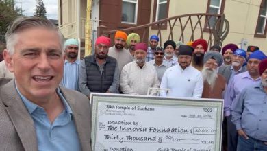 Photo of ਸਪੋਕੇਨ ਦੇ ਸਿੱਖ ਭਾਈਚਾਰੇ ਵੱਲੋਂ ਜੰਗਲੀ ਅੱਗ ਪ੍ਰਭਾਵਿਤ ਪਰਿਵਾਰਾਂ ਲਈ 30 ਹਜ਼ਾਰ ਅਮਰੀਕੀ ਡਾਲਰ ਦਾਨ